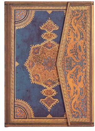 Safavid Indigo (Safavid Binding Art) Midi Unlined Hardcover Journal: Hardcover mit Klappumschlag