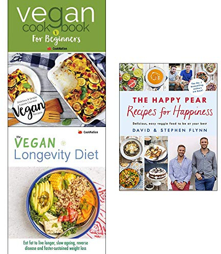 Happy pear recipes for happiness [hardcover], vegan cookbook beginners, longevity diet 3 books collection set