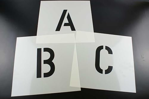150mm Buchstabenschablonen nach DIN 1451 mit Sprühnebelschutz, Buchstabenhöhe 15cm