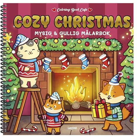 Cozy Christmas Deluxe. Lyxig Cozy Coloring målarbok från Coloring Book Cafe