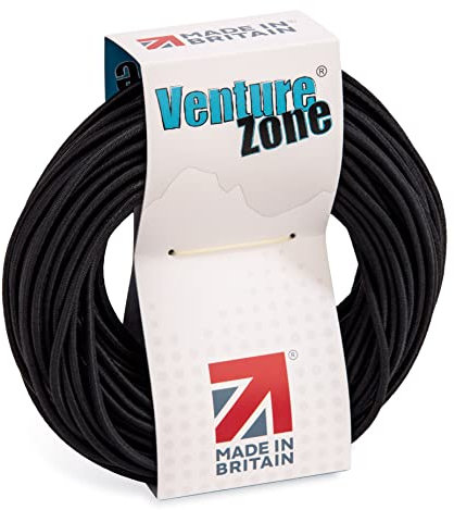 Premium Black Shock Cord 3mm Diameter – 1, 2, 5, 10 & 25 Metre Lengths (Bungee Cord) – Made in UK (3mm Shock Cord, 1 Metre)