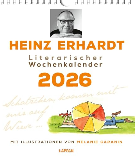 Heinz Erhardt: Literarischer Wochenkalender 2026: Illustrierter Wandkalender mit Gedichten