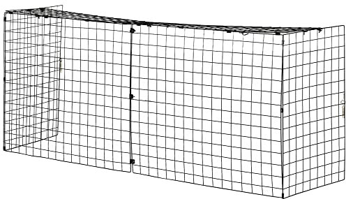 HOMCOM Extendable Fire Guard Screen, Freestanding Fire Screen Spark Guard, Folding Fireplace Cover, Wire Mesh, 81.5-160cm, Black