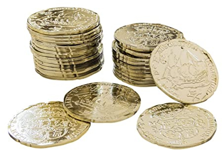 amscan INT399879 Piratenschatz Münzen, Gold
