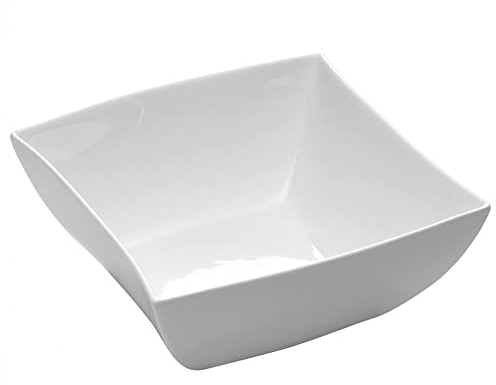 Maxwell & Williams JX250117 East meets West Schüssel, Salatschüssel, Schale, eckig, 26 cm, in Geschenkbox, Porzellan, Weiß