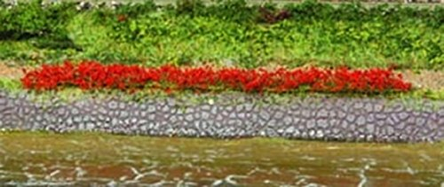 Heki 1814 Grasstreifen 10 Stück, Länge 10 cm, Höhe 0,6 cm, Farbe gelb/rot