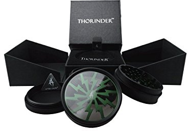 Thorinder Moulin à herbes en 4 parties Vert 60 mm
