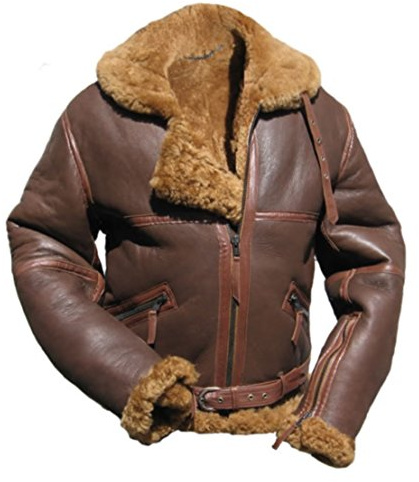 Noble House Battle of Britain Schaffell Pilotenjacke Herren Lederjacke braun