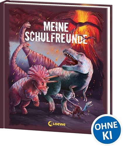 Meine Schulfreunde (Dinosaurier): Freundebuch für die Grundschule - Geschenk zum Schulstart und für die Schultüte (Eintragbücher)