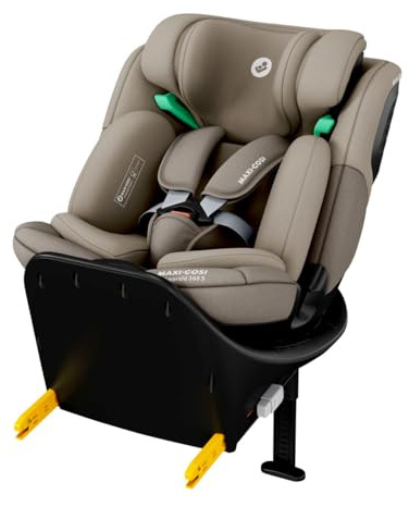 Maxi-Cosi Emerald 360 S i-Size, Autositz 360 Grad Drehbar, 0–12 Jahre (40–150 cm), Mitwachsender Kindersitz 0-36kg, ISOFIX-Kindersitz, 4 Liegepositionen, G-CELL Seitenaufprallschutz, Tonal Truffle