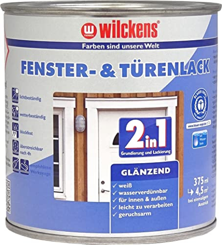 Wilckens 2in1 Fenster- & Türenlack glänzend, 375 ml, Weiß