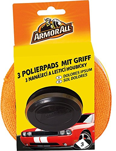 ARMOR ALL 3 Polierpads mit Griff GAA40067GC, für gleichmäߟiges Autragen + saubere Hände