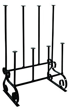 Garden Pride Wellington Boot Rack/Walking Boot Stand - Black - Metal - Indoor and Outdoor Use