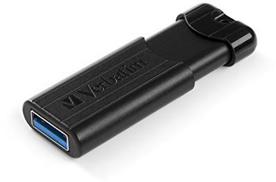 Verbatim PinStripe USB-Stick - 256 GB - High-Speed 3.0-Schnittstelle, externer Speicherstick mit Schiebefunktion, schwarz, 49320