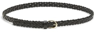 PIECES PCAVERY LEATHER BRAIDED SLIM BELT NOOS, Cintura Donna, Nero (Black), 80 cm