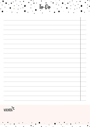 To-Do Block Happiness, vegan: Block liniert, Zettel zum Abreißen, A5, 50 Blatt SchreibLiebe