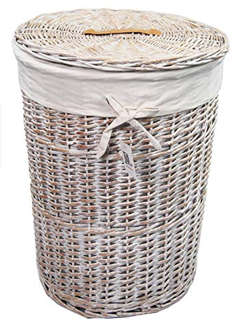D Vier Wäschekorb weide wasch weiß rund beige D.39 H.55