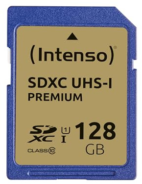 Intenso - Tarjeta de memoria SDXC de 128 GB (45 MB/s, Clase 10, UHS-I)