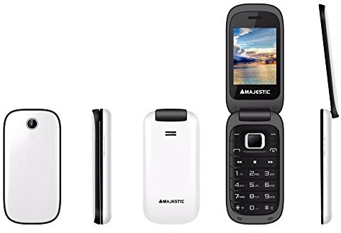 Majestic TLF Lucky 48 Flip UMTS - Telefono UMTS e gsm con Flip Attivo, Display 2.4, Fotocamera, Bluetooth, Radio, Lettura Files multimediali, Bianco