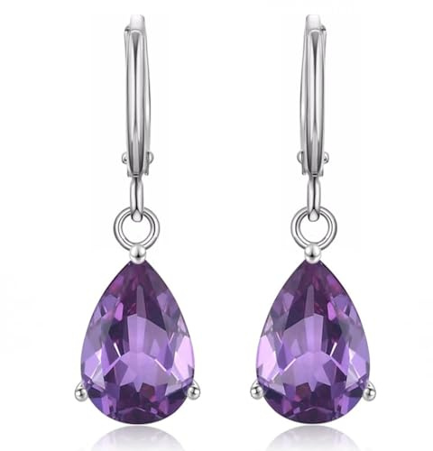 Crystalline Azuria Lágrima Pendientes colgantes con Caja 18ct Chapado en Oro Blanco con Zirconia Cristales para Mujeres y Niñas
