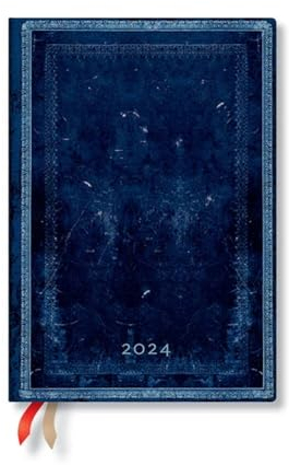 Inkblot (Old Leather Collection) Midi Verso 12-month Dayplanner 2024