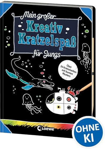Mein großer Kreativ-Kratzelspaß: Für Jungs: Kratzeln und Malen, die ideale Beschäftigung für Jungs ab 5 Jahre (Kreativ-Kratzelbuch)