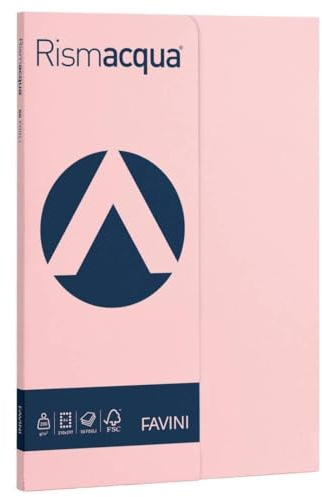 Färgad i ream papper Favini 50 ark A4 200 GR Rismacqua rosa [A69S544]