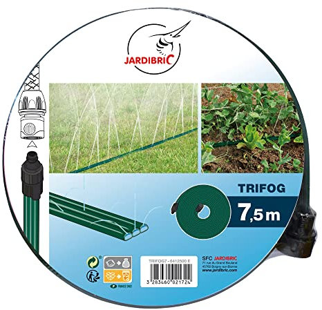 Jardibric - Arroseur Souple Microperforé Trifog 7,5m - Irrigation Uniforme et Efficace pour Vos Plantes et Massifs de Jardin