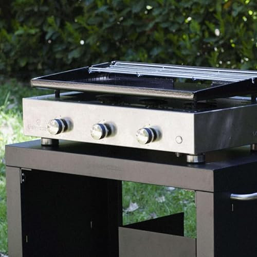 Plancha Gas Acero Esmaltado, 3 Fuegos, Simplicity Inox Verynox