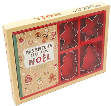 Coffret - Mes biscuits craquants - Noël: avec 4 emporte-pièces et 15 recettes à réaliser en famille !