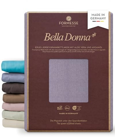 Bella-Donna Bella-Donna Jersey Spannbettlaken, amethyst, 180 cm x 200 cm | FORMESSE Farbe Amethyst; 180x190-200x220cm, bis 30cm; 97% Baumwollzwirn, 3% Elastan; Aloe vera&Arganöl, intensive Farben