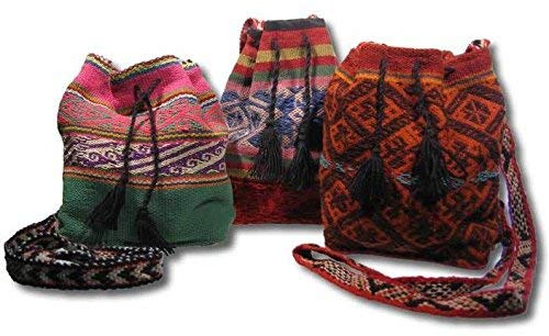 Shamans Market Peruvian Drawstring Bag Red - Handwoven Andean Textile Cinch Pouch - Crystal Bag, Medicine Pouch & Gift Bag