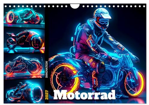 CALVENDO - Motorrad Innovation (Wandkalender 2027 DIN A4 quer), Monatskalender: Entdecke die Zukunft des Motorrads aus der KI.