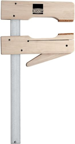 BESSEY Holzklemme HKL30 | 300 mm Spannweite | 110 mm Ausladung | Schonendes Spannen dank Korkauflagen – ideal für empfindliche Holzoberflächen ohne Druckstellen