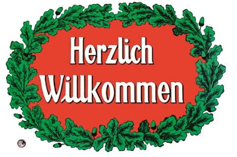 Everflag Kartonschild Herzlich Willkommen