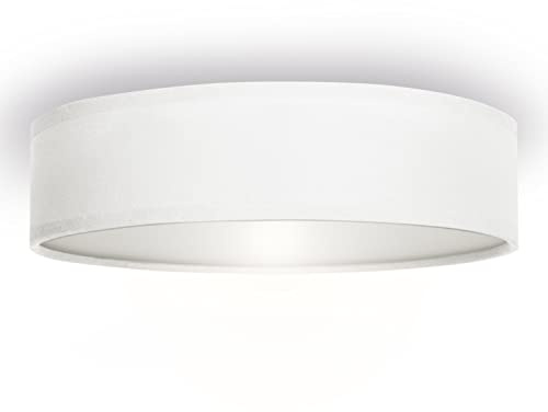 Smartwares Deckenleuchte – Textilschirm – 40 cm Ø – 3x E14 – Max. 40 W – Für LED geeignet – Weiß – 10.004.68