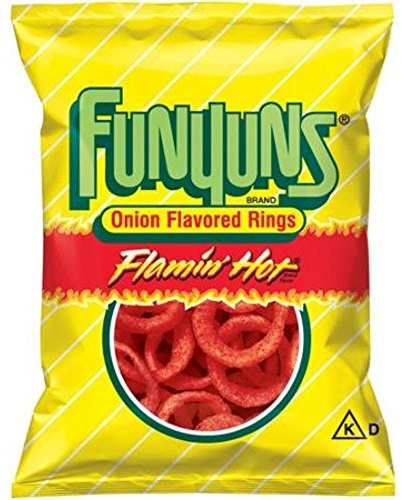 Frito Lay, Funyuns, bolsa de 6 onzas (paquete de 3) (elegir sabores abajo) (Flamin' Hot)