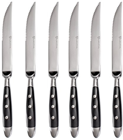 GRÄWE 6 Stück Steakmesser Serie ' Nürnberg ' schwere geschmiedete Ausführung