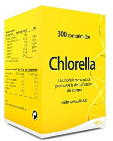 Vitae Chlorella 300 comprimiods | Complemento alimenticio a base de alga de Chlorella | Vitalidad y energía | Detox | Eliminar toxinas