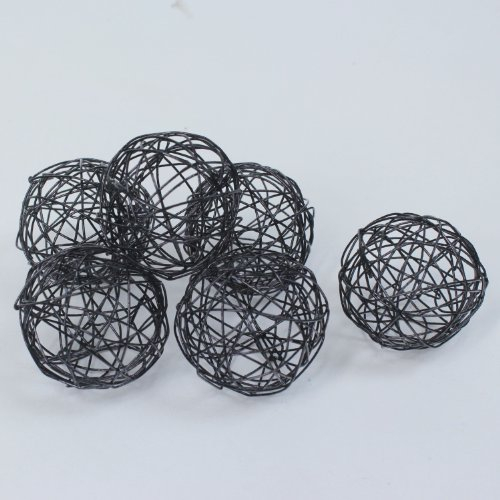 Drahtkugeln Dekodraht Bälle Drahtbälle Kugeln, filigran Ø 30 mm, ca. 20 Stk. (schwarz)