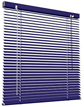 Victoria M. Aluminium Jalousie 80 x 130 cm, blau, Jalousie ohne Bohren, inkl. Klemmclips