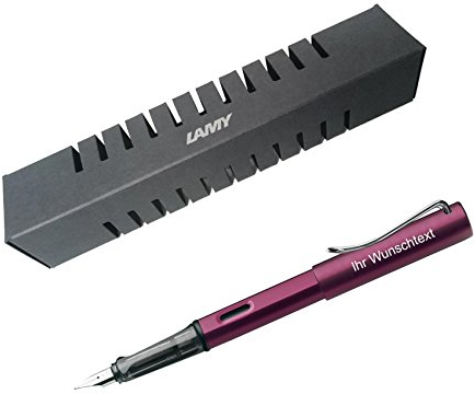 Lamy Füllhalter AL-star Modell 29, Feder F, inkl. Laser-Gravur, Farbe dunkelviolett (black purple)