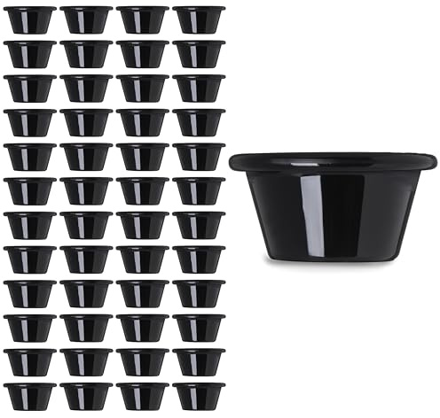 Carlisle 4312203 Lot de 48 ramequins lisses Noir 56,7 g
