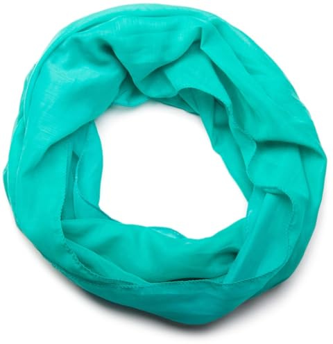 styleBREAKER Sciarpa tubolare leggera monocromatica, foulard estivo in tessuto fluido, foulard setoso per donna e uomo, morbido, arioso e alla moda, 77x46 cm, colore:Verde acqua