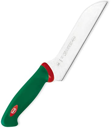 Sanelli Premana Professional Coltello Formaggio Zancato, Acciaio Inossidabile, Verde/Rosso, 31.0x3.0x7.0 cm