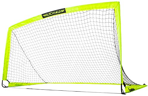 Franklin sport Blackhawk fotbollsmål för bakgården, bärbart fotbollsnät för barn, vikbart, pop up, inomhusmål + utomhusmål, 2,0 x 1,0 m, optisk gul