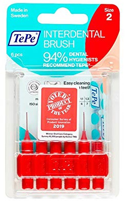 Tepe Interdental Brush, Red Size 2, 6 Brushes