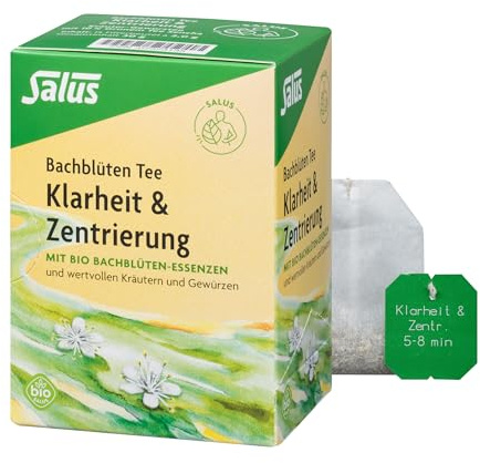 Salus - Bachblüten Tee 1x 15 Filterbeutel (30 g) - Klarheit und Zentrierung - mit Bio Bachblüten-Essenzen und wertvollen Gewürzen und Früchten - Kräuter-Gewürztee