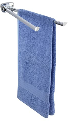 WENKO Handtuchhalter Mod. Basic hochwertige Handtuchablage aus rostfreiem Edelstahl mit Zwei beweglichen Armen Maße 8 x 5,5 x 42 cm Farbe glänzend