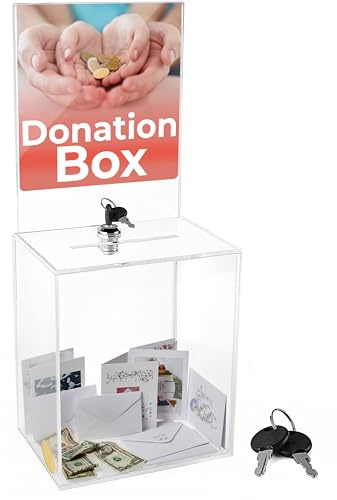 My Charity Boxes - Stor donationslåda - ballonglåda - förslagslåda - akrylbox - spetsbox - med stort displayområde
